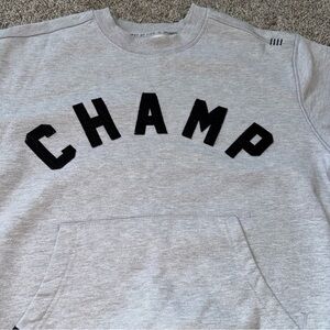 Gray Sweatshirt with Black 'CHAMP' Lettering